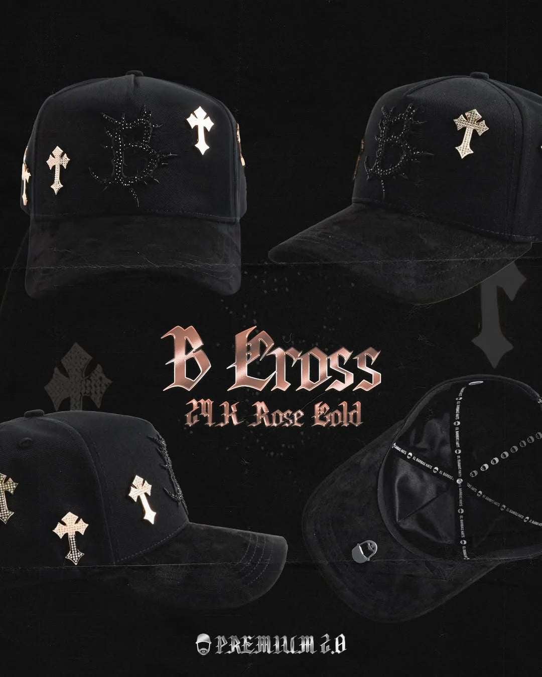 BARBAS HATS B CROSS 24K ROSE GOLD